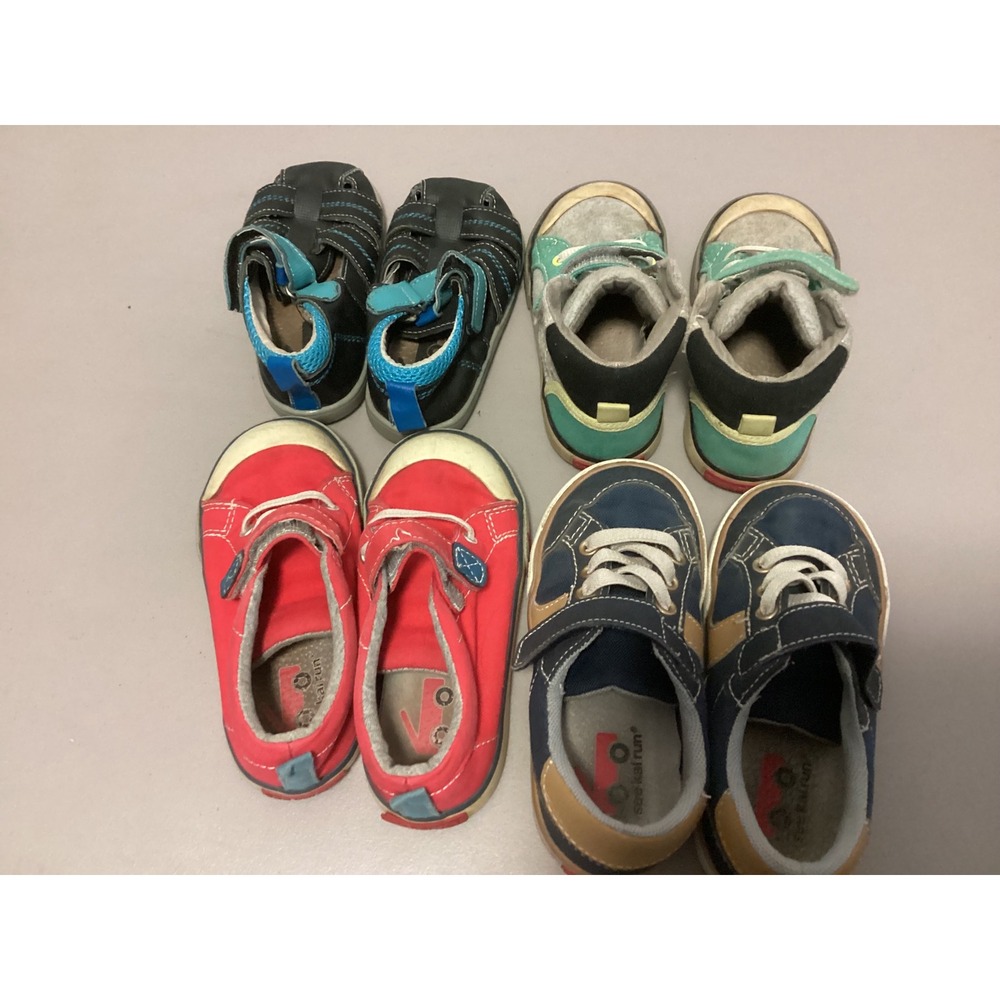 See Kai Run Shoes Sandals Bundle Kids Size 7 + Multicolor Sneakers First Walkers